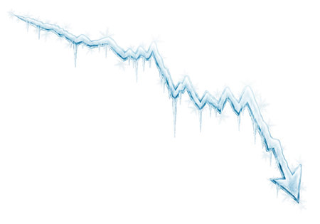 Frozen graph of the fall from icicles. Space for textの素材