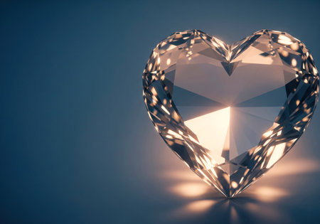 A heart in the shape of a diamond with a shine. Space for textの素材