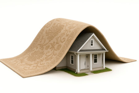 A house covered with a carpet on topの素材