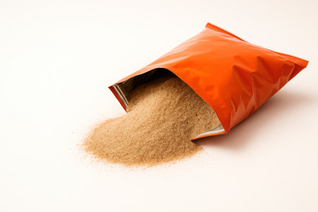 A bag of chips filled with sand (marketing deception). Space for textの素材