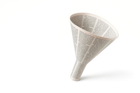 A funnel made of newspaper. Space for textの素材