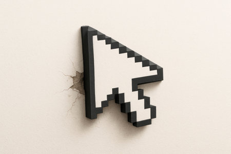 Computer cursor on the background of the wallの素材