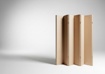 Folding screen on a light background. Space for textの素材