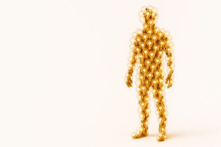 A human figure made up of light bulbs. Space for textの素材
