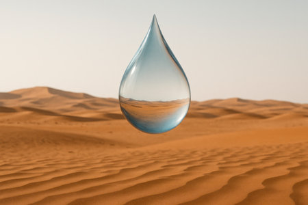 A drop of water in the desertの素材