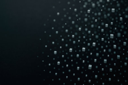 Abstract cubes hovering in the air. Space for textの素材