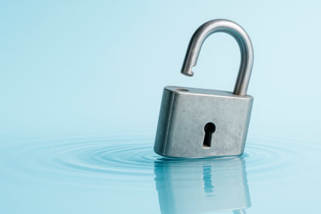 An open floating lock on the water. Space for textの素材