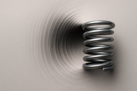 A spring with shadows that create the illusion of depth. Space for textの素材