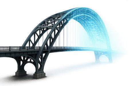 A bridge that turns into a digital structureの素材