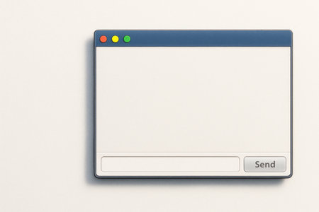 A blank interface window with a submit button. Space for textの素材