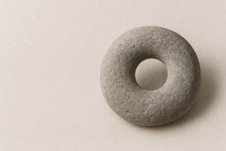 A stone ring with a round hole. Space for textの素材