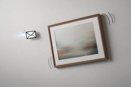 The notification letter causes the frame on the wall to vibrateの素材