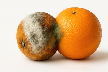 Rotten orange next to freshの素材