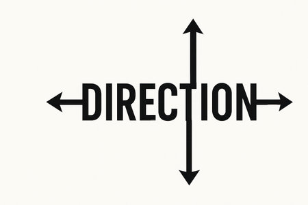 The word DIRECTION with arrows in different directionsの素材