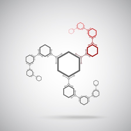 connected gray and red cells  のイラスト素材