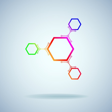 connected by a colored cell のイラスト素材
