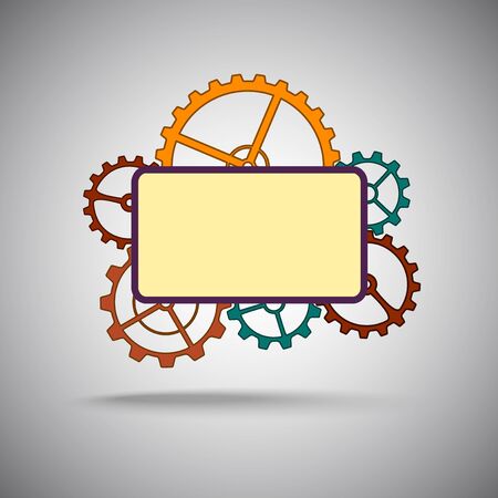 Template  Group of colored gears  Vector graphics のイラスト素材