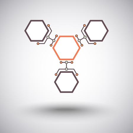 Three small cells are attached to one bigのイラスト素材