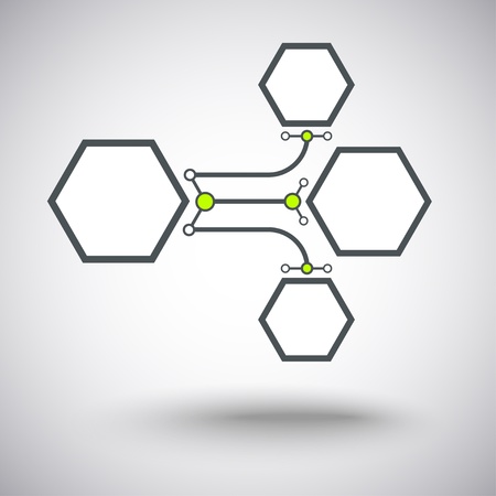 Cells connected in a straight line and arcのイラスト素材