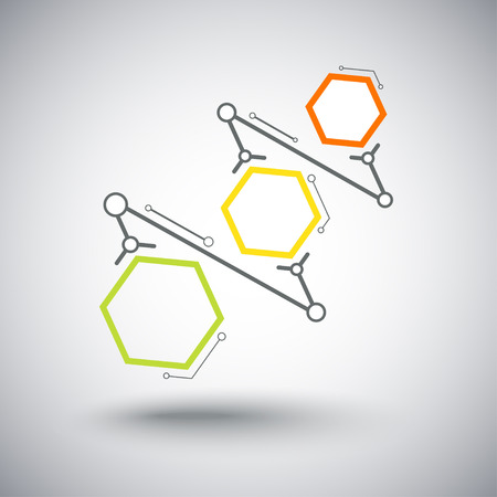 Concept of communication, three connected cells. Vector Graphicsのイラスト素材