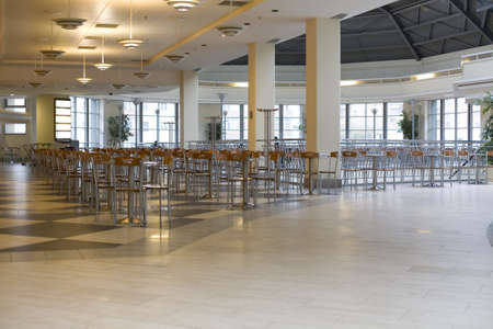 Cafe in trade centre without people