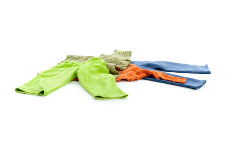 Child's clothing over white backgroundの写真素材