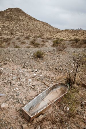 An old coffin open. Taken in Salta Province, Argentinaの写真素材