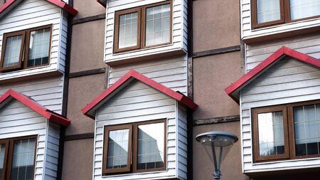 Ushuaia, Argentina - April 2 2012: Typical  architecture in downtown of the cityのeditorial素材