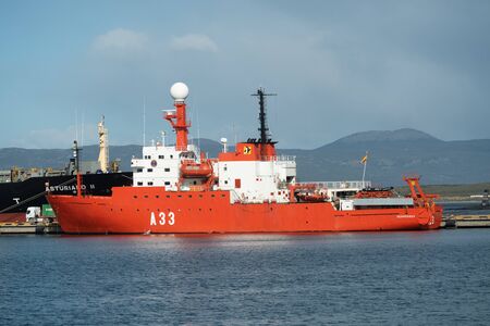 Ushuaia, Argentina - March 27 2019: A Spanish polar research vessel operated by Spanish Navy.のeditorial素材
