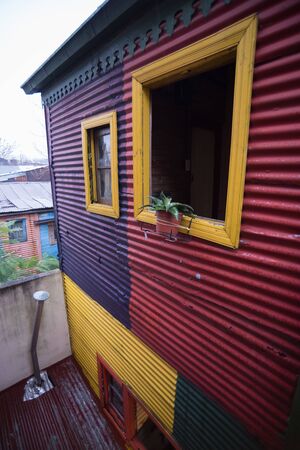 Buenos Aires, Argentina - July 31 2016: Typical sheet metal house of La Boca.のeditorial素材