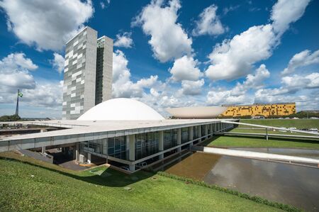 Brasilia, Brazil - May 17 2013: Wide view of the congress of Brasil in the capital, Brasiliaのeditorial素材