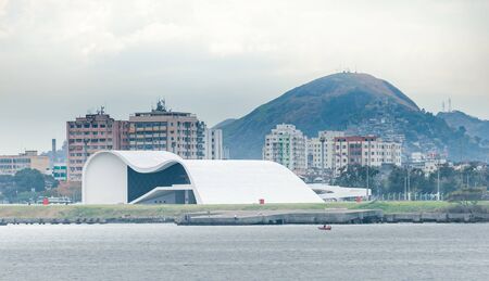 Rio de Janeiro, Brazil - August 17 2013: Oscar Niemeyer Popular Theater in Niteroiのeditorial素材