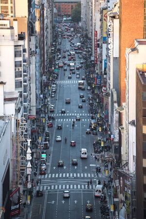 Buenos Aires, Argentina - May 4 2015: Rush hour, metrobus and traffic on the sreets of Buenos Aires...