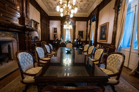 Buenos Aires, Argentina - April 09 2011: Presidential office in the government house of the Argentina. It was taken when the president was Cristina Kirchner.のeditorial素材