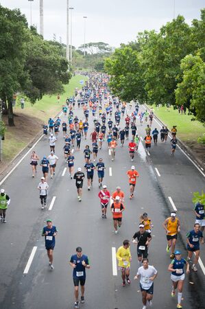 Rio de Janeiro, Brazil - August 18 2013: Athetes of the International half marathon of Rio de Janeiroのeditorial素材