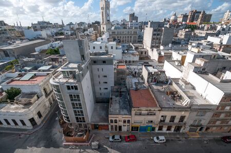 Montevideo, Uruguay - February 10 2012: Aerial view of the area called old townのeditorial素材