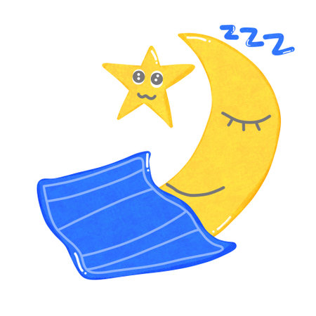 moon and starsの写真素材