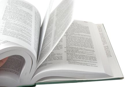 There is a opened book isolated on the white backgroundの写真素材