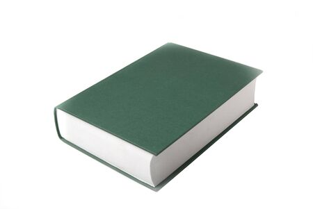 There is a green book isolated on the white backgroundの写真素材