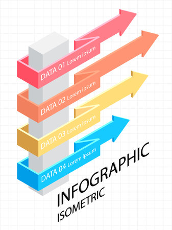 Timeline infographics isometric 3d vector design and marketing icons can be used for layout, workflow, diagram, annual report, web design, business concept with options, stepsのイラスト素材