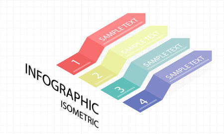 Timeline infographics isometric 3d vector design and marketing icons can be used for layout, workflow, diagram, annual report, web design, business concept with options, stepsのイラスト素材