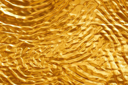 golden satin texture background close up with some smooth lines in itの写真素材