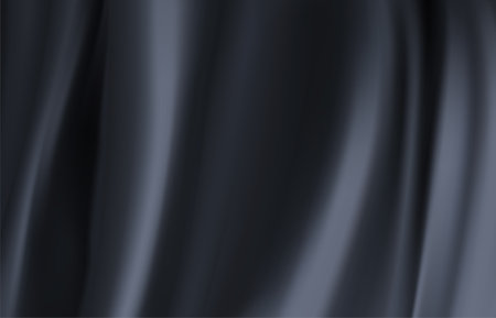 Abstract background luxury texture Black creased fabric, wrinkled wave curve modern cover backdrop wallpaper.vector illustration.のイラスト素材