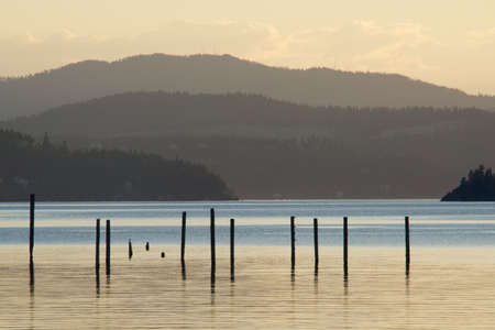 Coeur d Alene lake at dusk  9 の写真素材