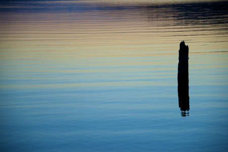 Coeur d Alene lake at duskの写真素材
