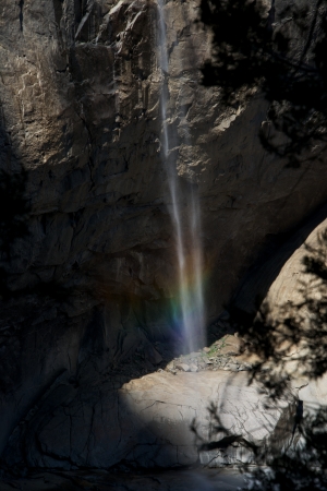 Yosemite Falls rainbowの写真素材