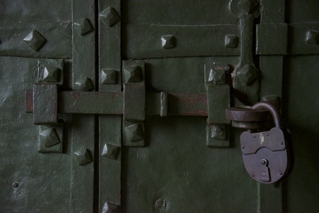 Padlocked bolt on St Basil s doorの写真素材