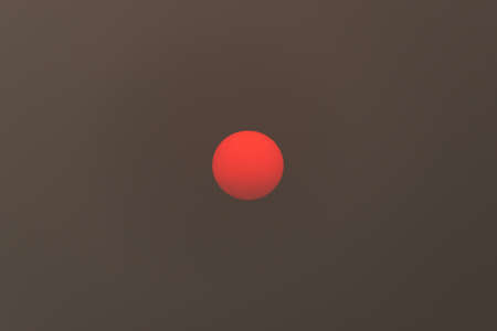 Setting sun in the mistの写真素材