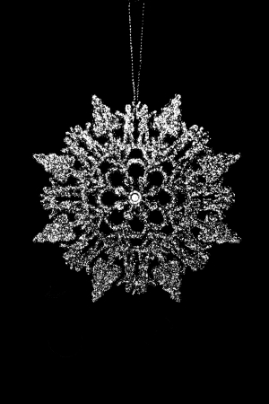 Xmas tree bauble in black and whiteの写真素材
