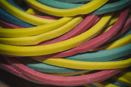 Dirty Many Colored Stationery Rubbers Background Gums for Moneyの写真素材